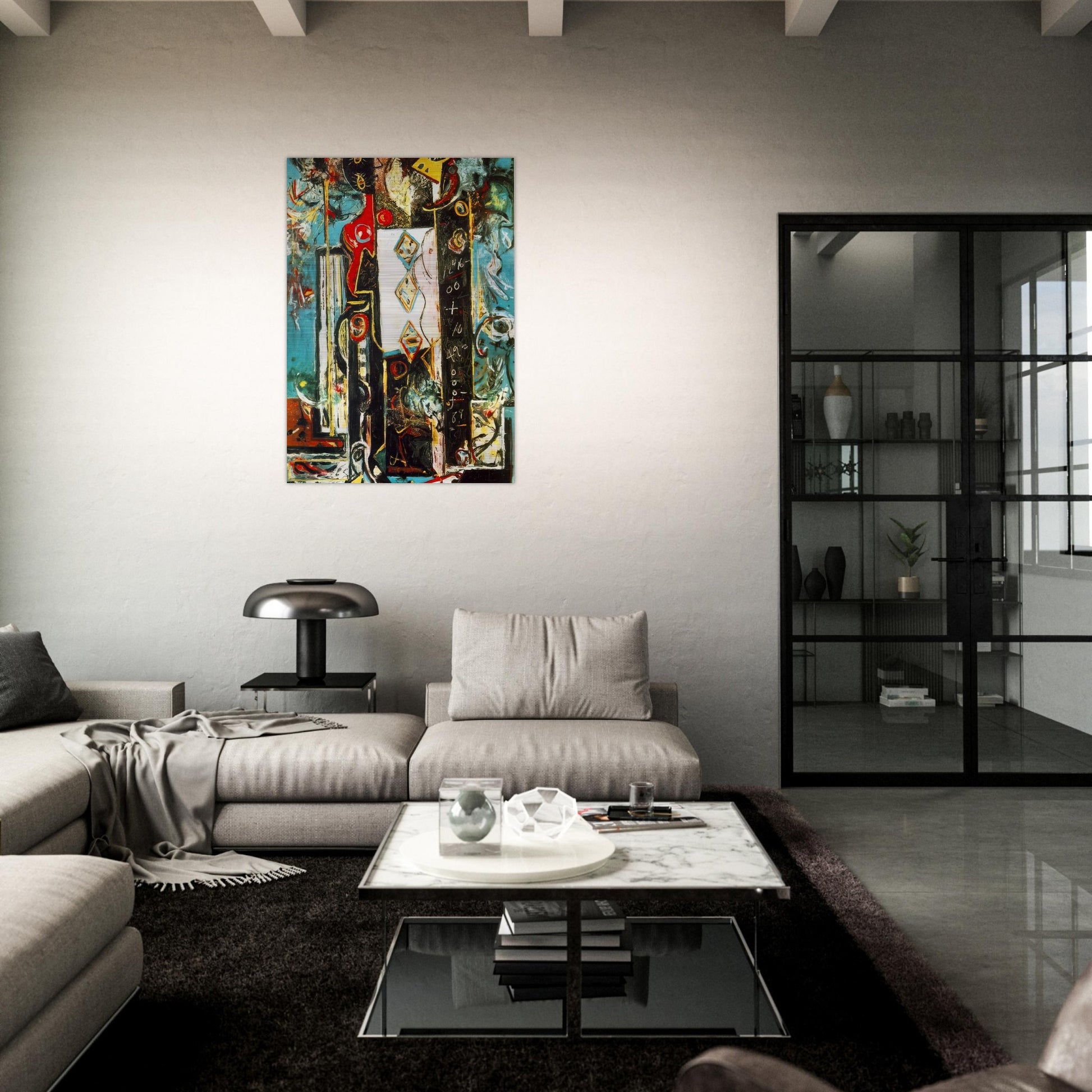 MALE AND FEMALE - Jackson Pollock Brushed Aluminum Print - 70x100 cm / 28x40 inches | Jackson Pollock Aluminum Print | Jackson Pollock Prints
