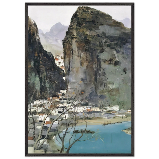Scenery of Guilin - 1973 - Wu Guanzhong 70x100 cm / 28x40 inches Framed Art Print – Black Wooden Frame
