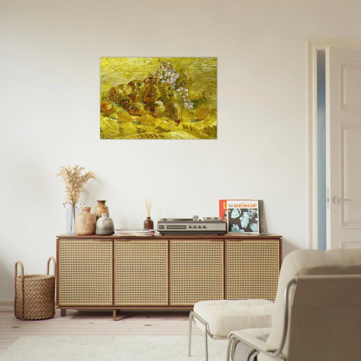Still life with grapes,pears and lemons - Vincent van Gogh Brushed Aluminum Print - 70x100 cm / 28x40 inches | Vincent van Gogh Aluminum Print | Vincent van Gogh Prints