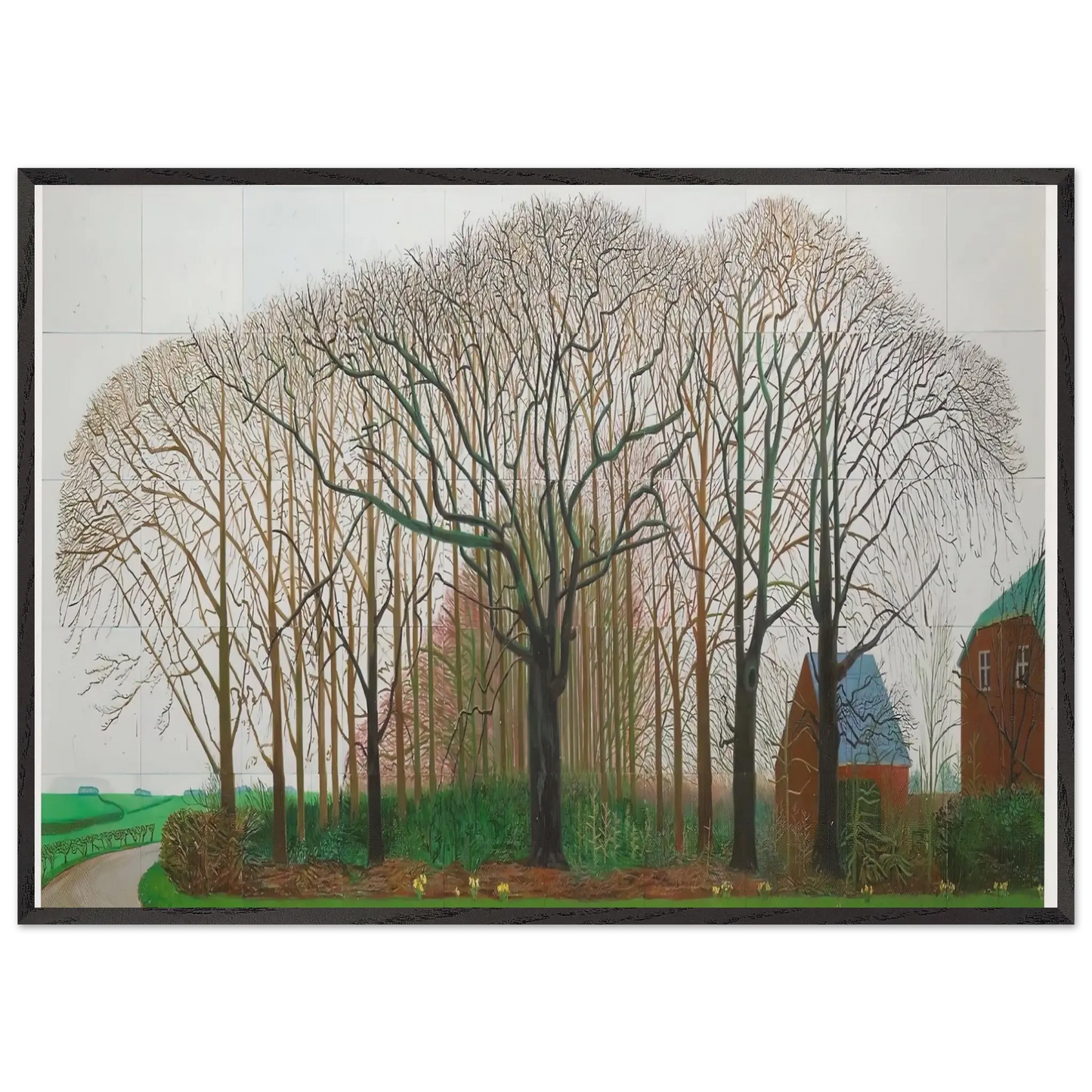 David Hockney - David Hockney Wall art - 13x18 cm / 5x7 Inches - Premium Wooden Framed Poster With Fine Art Paper - White frame