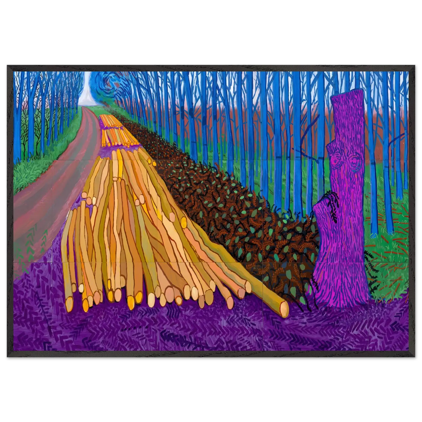 David Hockney - David Hockney Wall art - 21x29.7 cm / 8x12" - Premium Wooden Framed Poster With Fine Art Paper - White frame