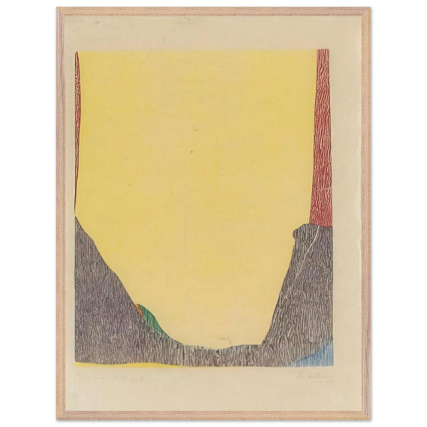 Helen Frankenthaler - East and Beyond - 1973 Wall art - A2 (42 x 59.4  cm) - Premium Wooden Framed Poster With Fine Art Paper-canvas - Wood frame