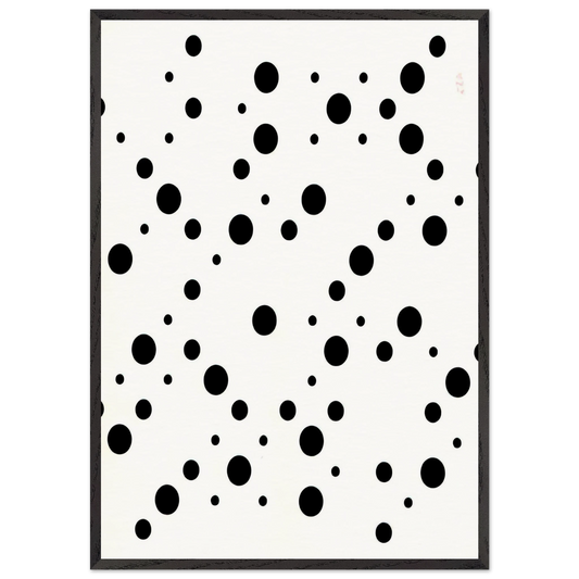 WHITE DISKS 1 - Bridget Riley 70x100 cm / 28x40 inches Framed Art Print – Black Wooden Frame