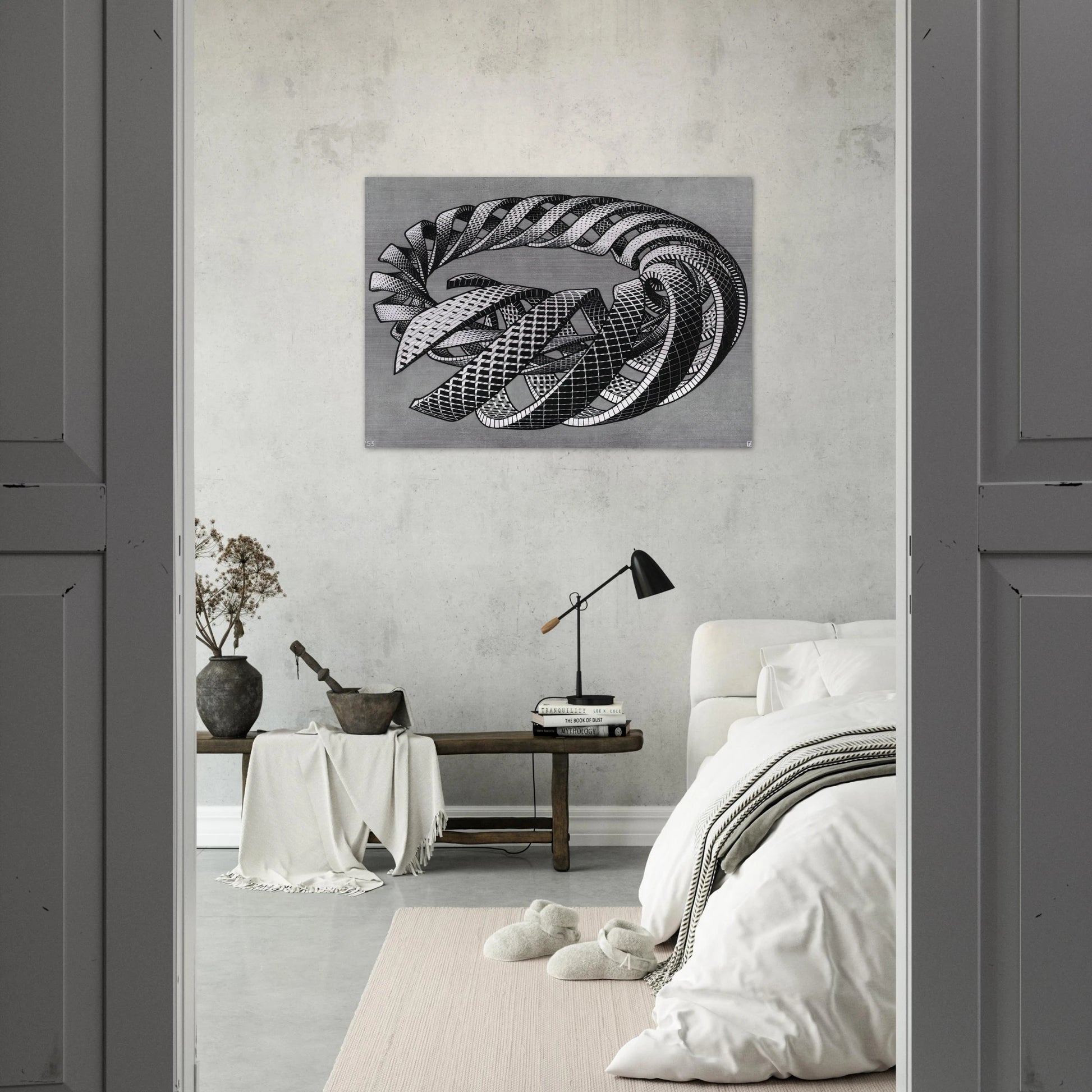 SPIRALS - MC Escher Brushed Aluminum Print - 70x100 cm / 28x40 inches | MC Escher Aluminum Print | MC Escher Prints