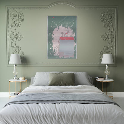 Grey  Blue on Green - 1971 - John Hoyland Brushed Aluminum Print - 70x100 cm / 28x40 inches | John Hoyland Aluminum Print | John Hoyland Prints