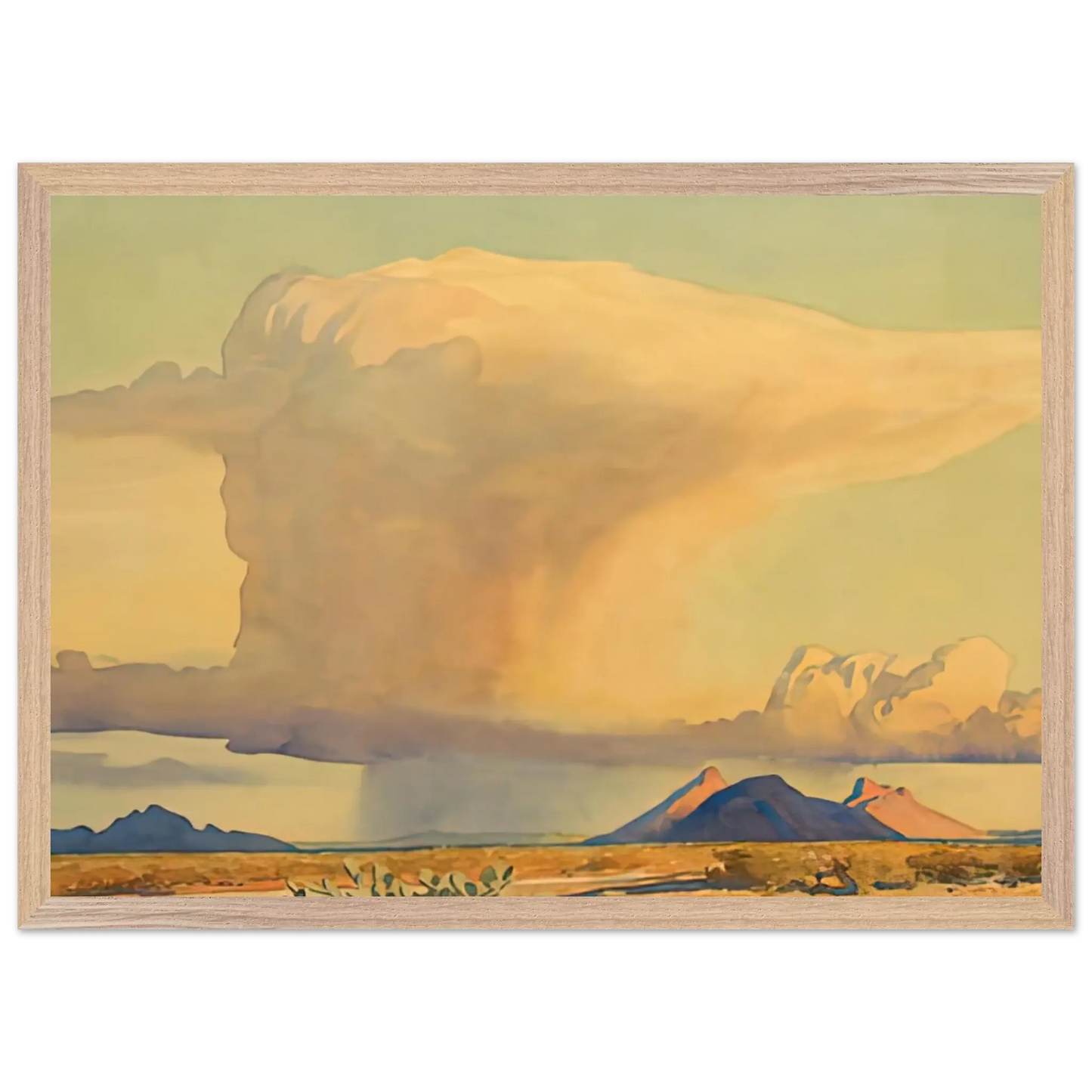 Maynard Dixon - DROUGHT AND DOWNPOUR 1944 Wall art - A1 (59.4 x 84.1  cm) - Premium Wooden Framed Poster With Fine Art Paper - Wood frame