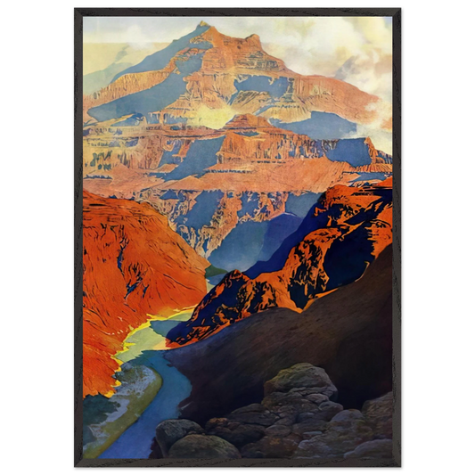 Grand Canyon - Maxfield Parrish 70x100 cm / 28x40 inches Framed Art Print – Black Wooden Frame