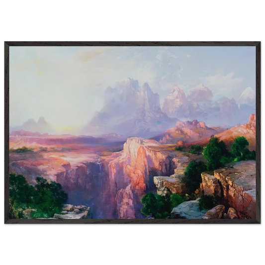Rock Towers of the Rio Virgin - Thomas Moran 70x100 cm / 28x40 inches Framed Art Print – Black Wooden Frame
