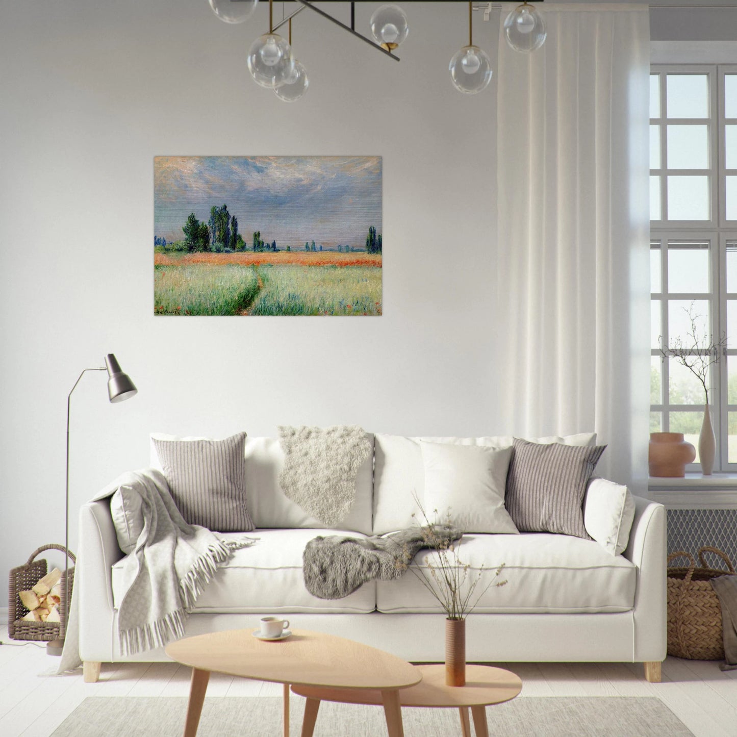 The Wheat Field - claude monet Brushed Aluminum Print - 70x100 cm / 28x40 inches | claude monet Aluminum Print | claude monet Prints