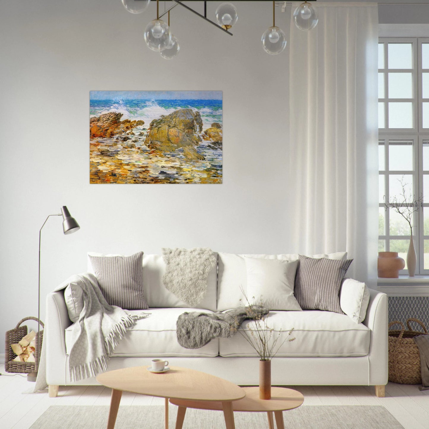 Surf, Appledore - Childe Hassam Brushed Aluminum Print - 70x100 cm / 28x40 inches | Childe Hassam Aluminum Print | Childe Hassam Prints