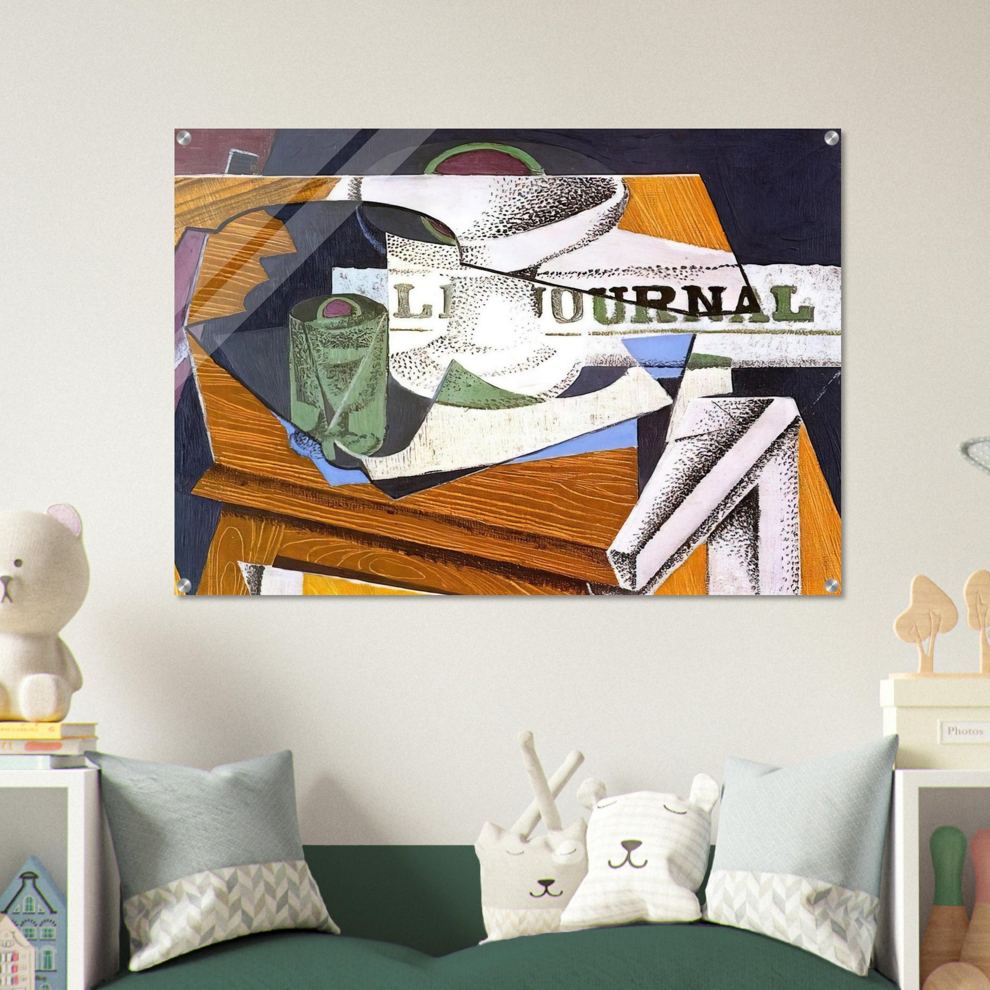 FRUIT BOWL BOOK AND NEWSPAPER - Juan Gris Acrylic Print - 70x100 cm / 28x40″ inches