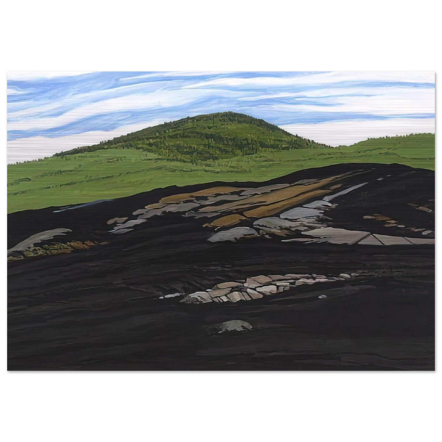 Blueberry Burn Morey's Hill - 1997 - Neil Welliver Brushed Aluminum Print - 70x100 cm / 28x40 inches | Neil Welliver Aluminum Print | Neil Welliver Prints