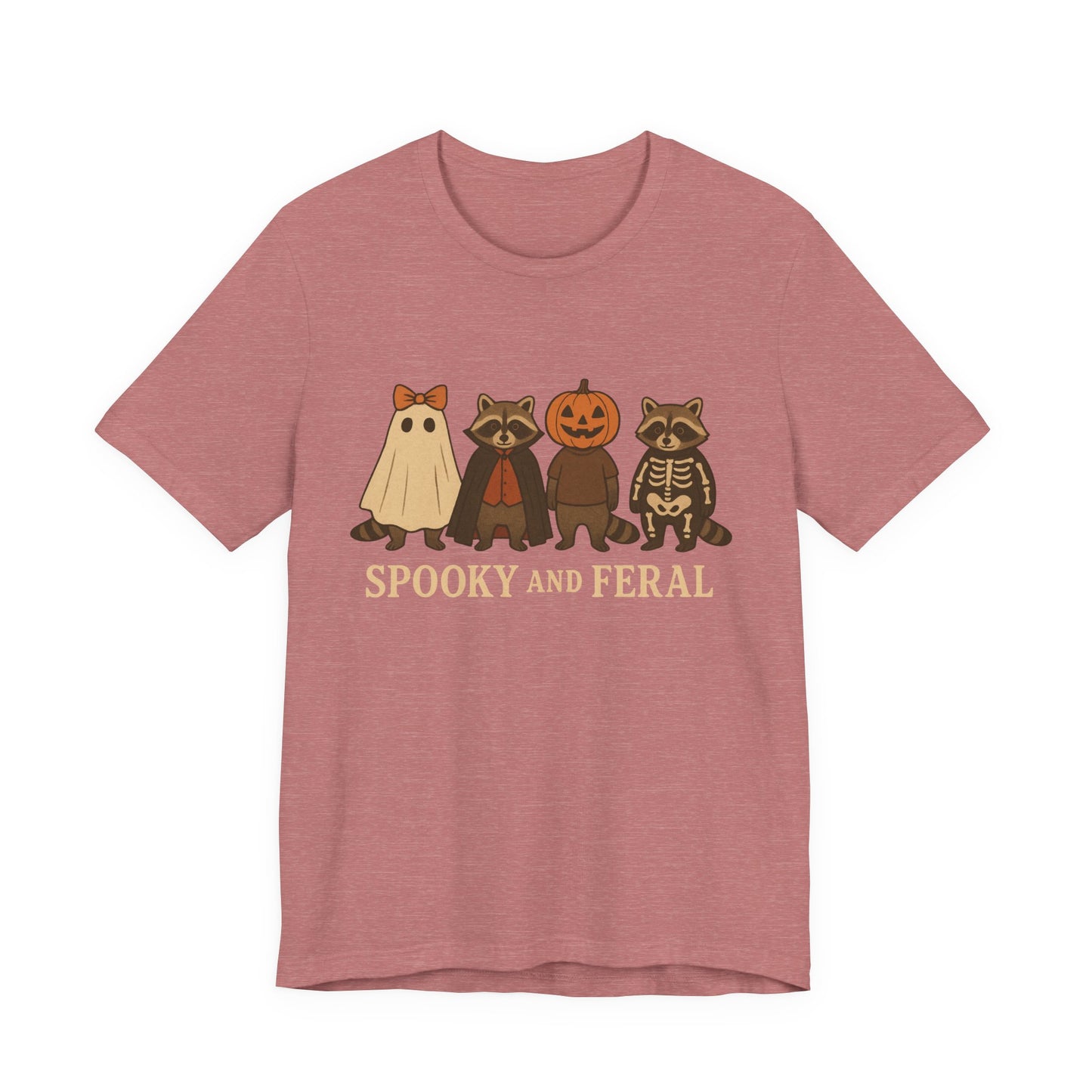 Spooky Raccoon Shirt, Grappige Halloween Grafisch T-shirt, Schattig Vintage Herfst T-shirt, Trendy Vrouwen Halloween Shirt, Feral Raccoon T-shirt