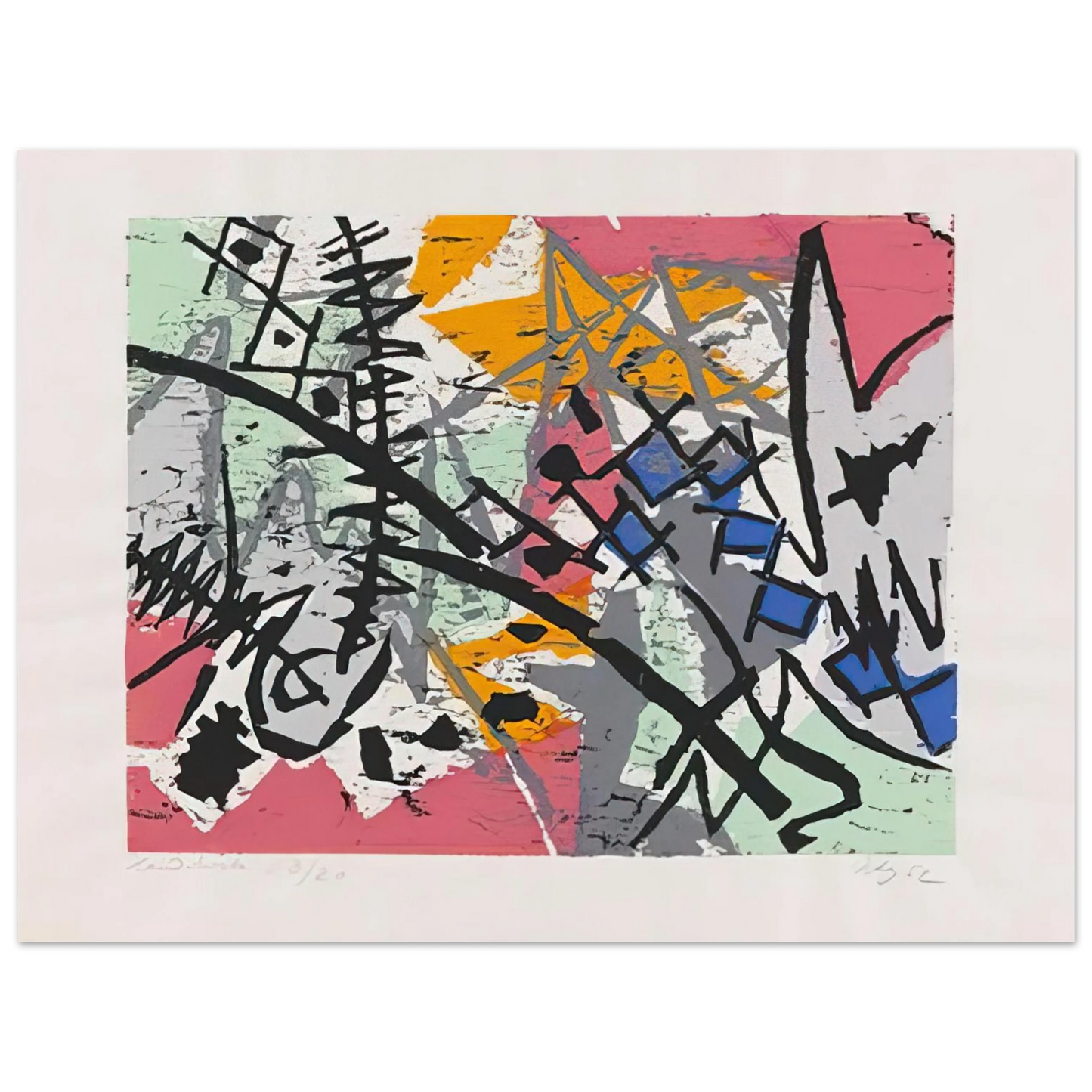 Ernst Wilhelm Nay - Farbholzschnitt 1952-4 - 1952  75x100 cm / 30x40inches Fine Art Poster