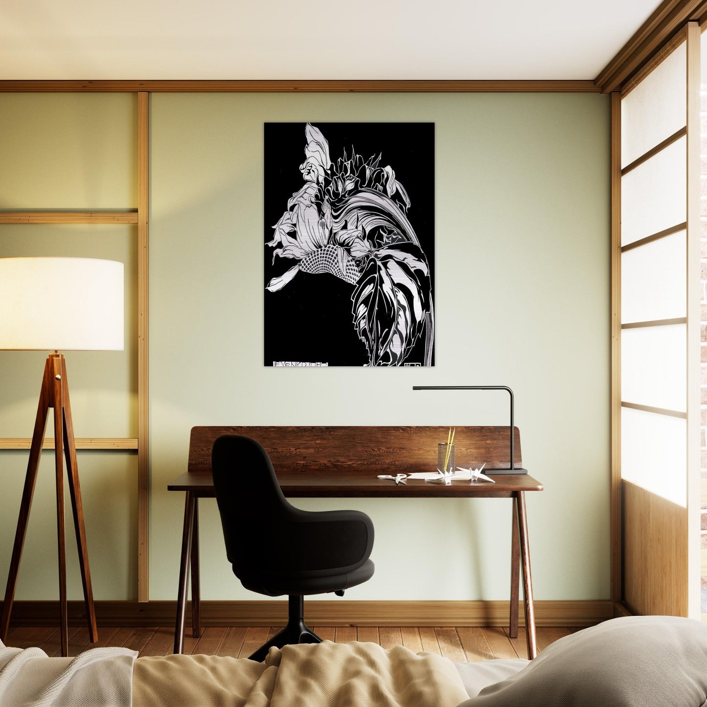 LIFE FORCE - MC Escher Brushed Aluminum Print - 70x100 cm / 28x40 inches | MC Escher Aluminum Print | MC Escher Prints