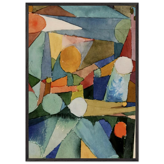 COLOUR SHAPES 1914 - Paul Klee 70x100 cm / 28x40 inches Framed Art Print – Black Wooden Frame