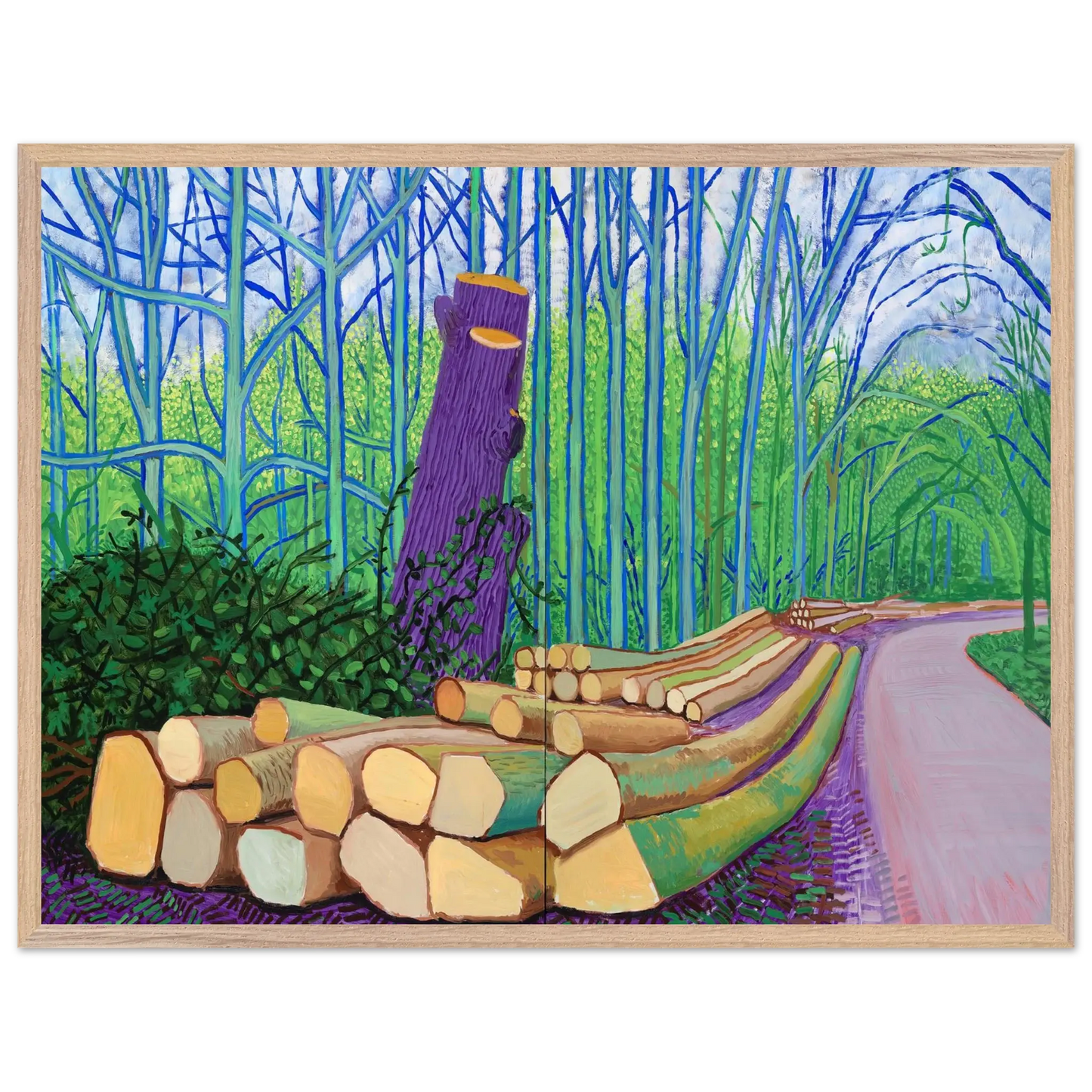 David Hockney - David Hockney Wall art - 21x29.7 cm / 8x12" - Premium Wooden Framed Poster With Fine Art Paper - Wood frame