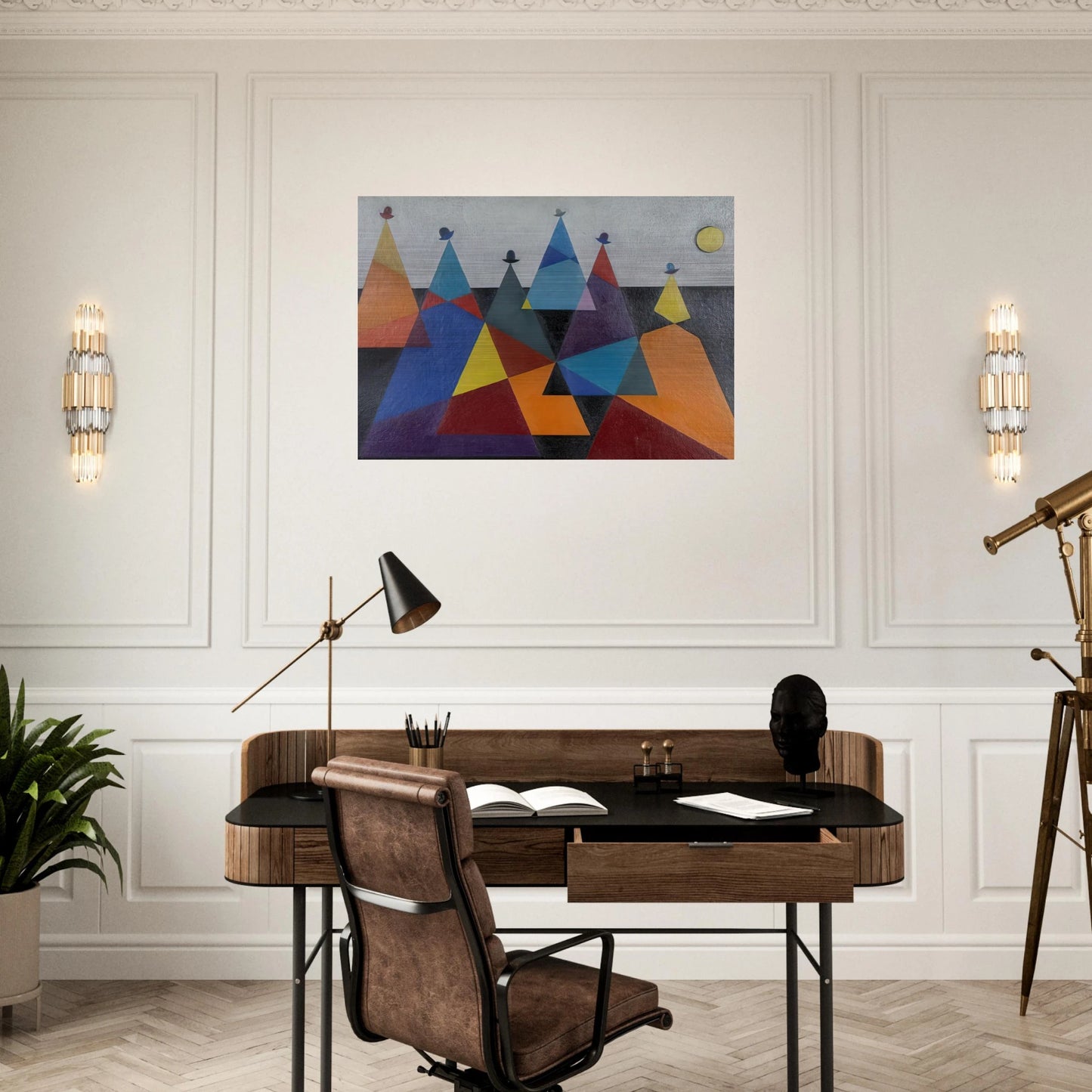 Untitled Mountains - 1955 - Omar Rayo Brushed Aluminum Print - 70x100 cm / 28x40 inches | Omar Rayo Aluminum Print | Omar Rayo Prints