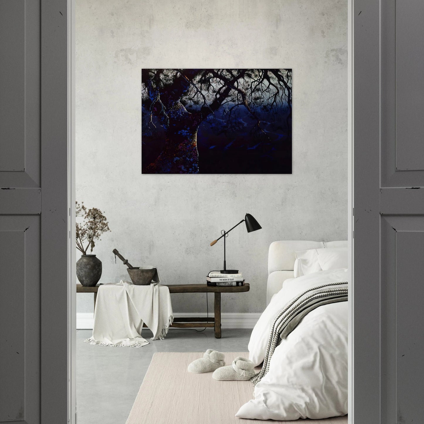 Jewel Tree - Eyvind Earle Brushed Aluminum Print - 70x100 cm / 28x40 inches | Eyvind Earle Aluminum Print | Eyvind Earle Prints