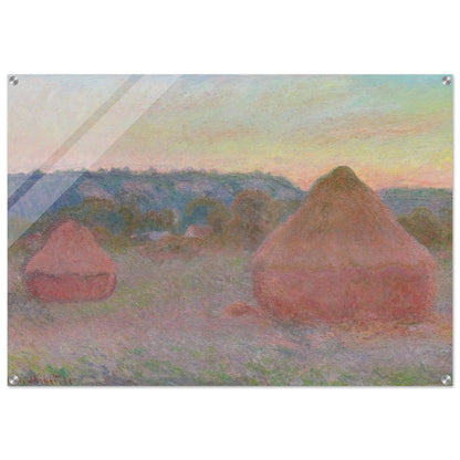 Stacks of Wheat End of Day, Autumn - claude monet Acrylic Print - 70x100 cm / 28x40″ inches | claude monet Wall Art | claude monet Prints
