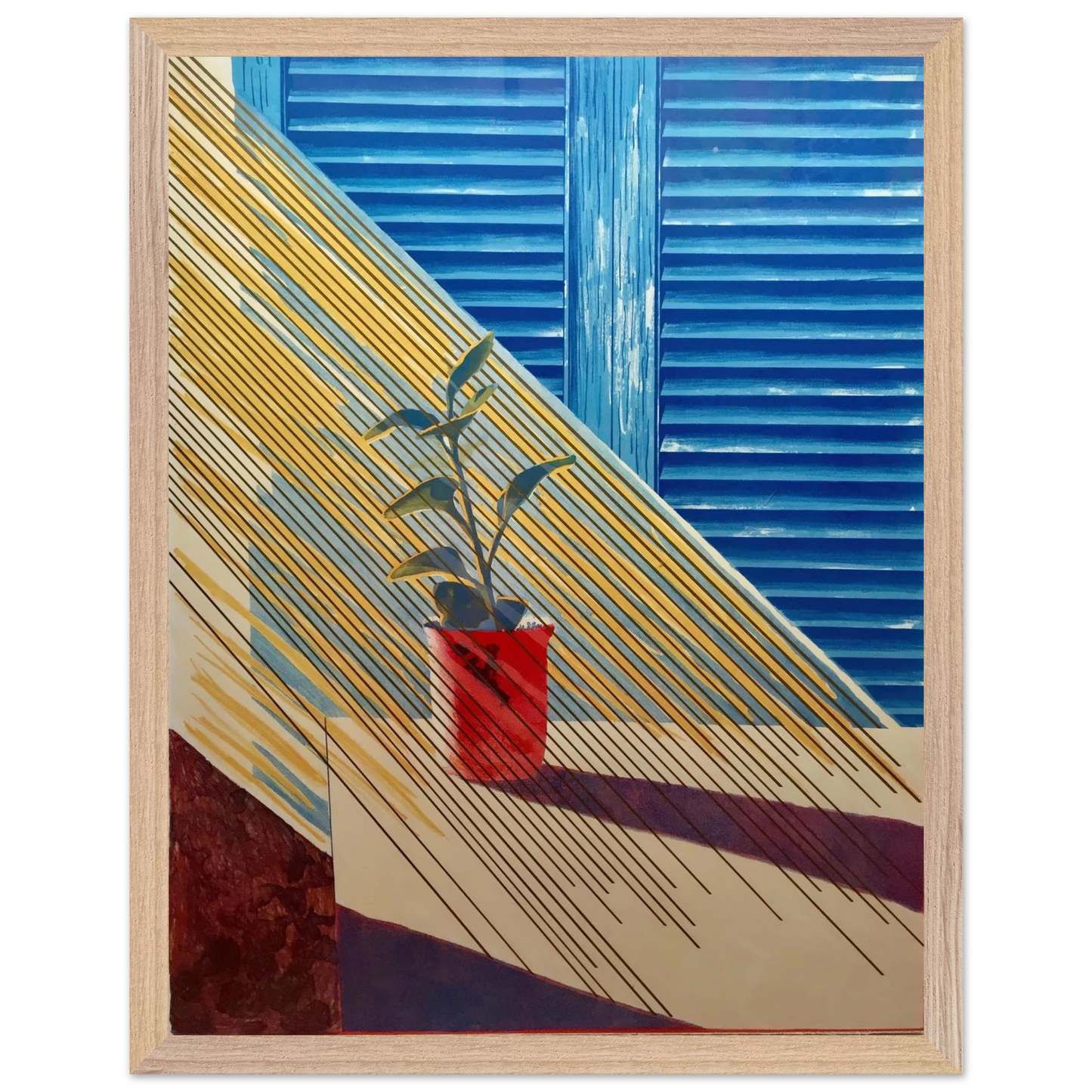 David Hockney - David Hockney Wall art - A2 (42 x 59.4  cm) - Premium Wooden Framed Poster With Fine Art Paper - Wood frame