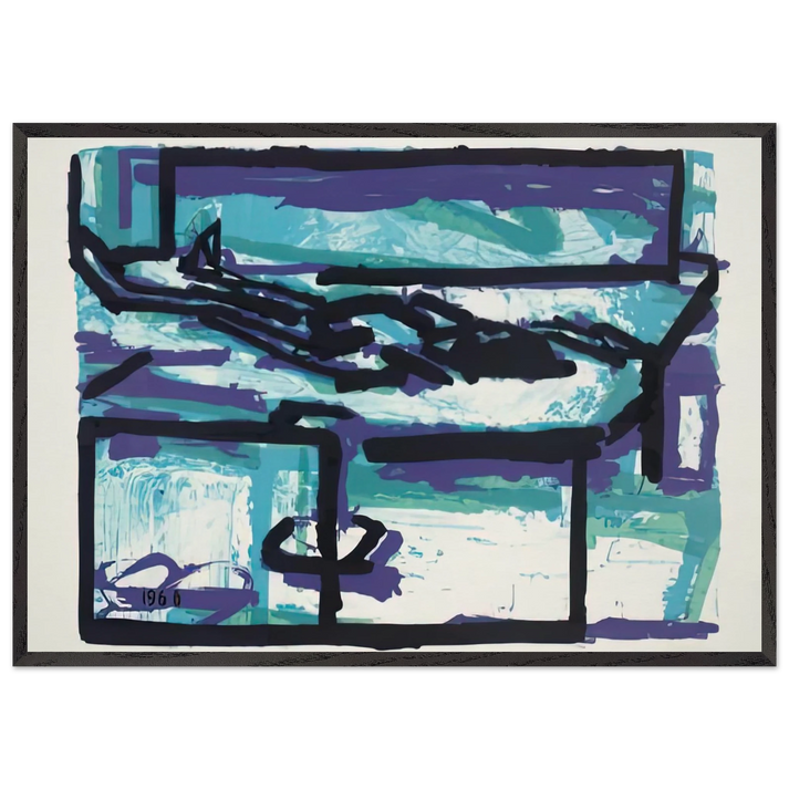 RECLINING FIGURE I - Frank Auerbach 70x100 cm / 28x40 inches Framed Art Print – Black Wooden Frame
