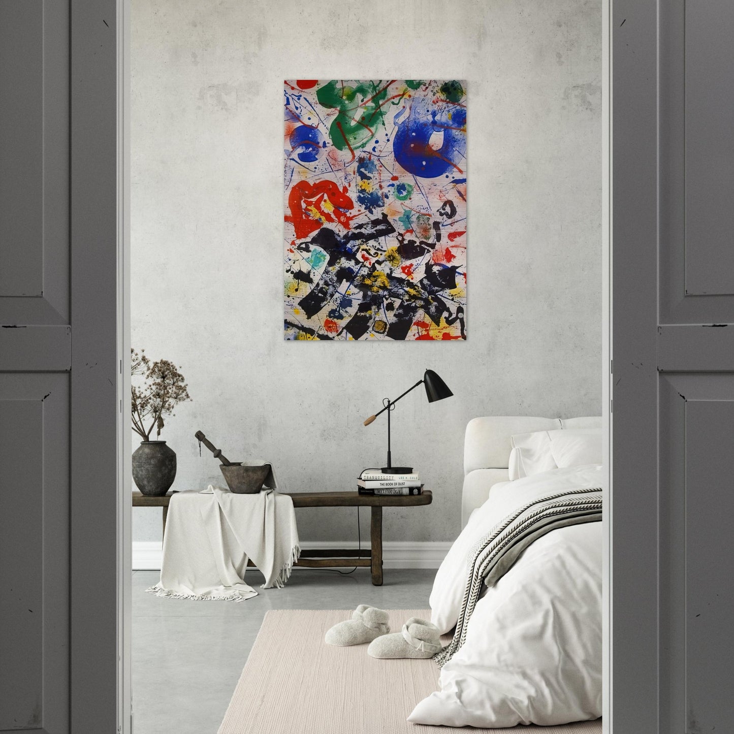 Untitled  SF 357  - Sam Francis Brushed Aluminum Print - 70x100 cm / 28x40 inches | Sam Francis Aluminum Print | Sam Francis Prints