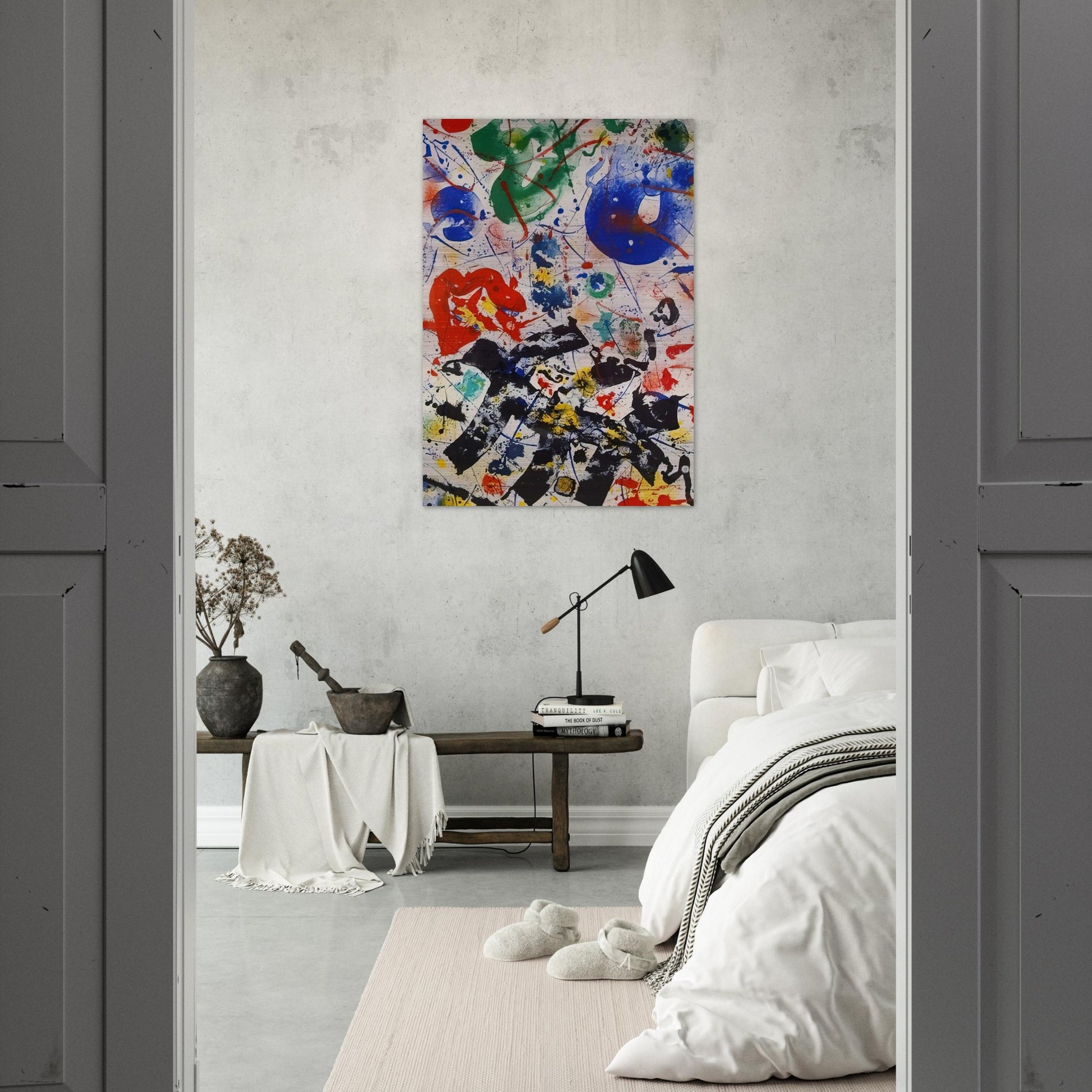 Untitled  SF 357  - Sam Francis Brushed Aluminum Print - 70x100 cm / 28x40 inches | Sam Francis Aluminum Print | Sam Francis Prints