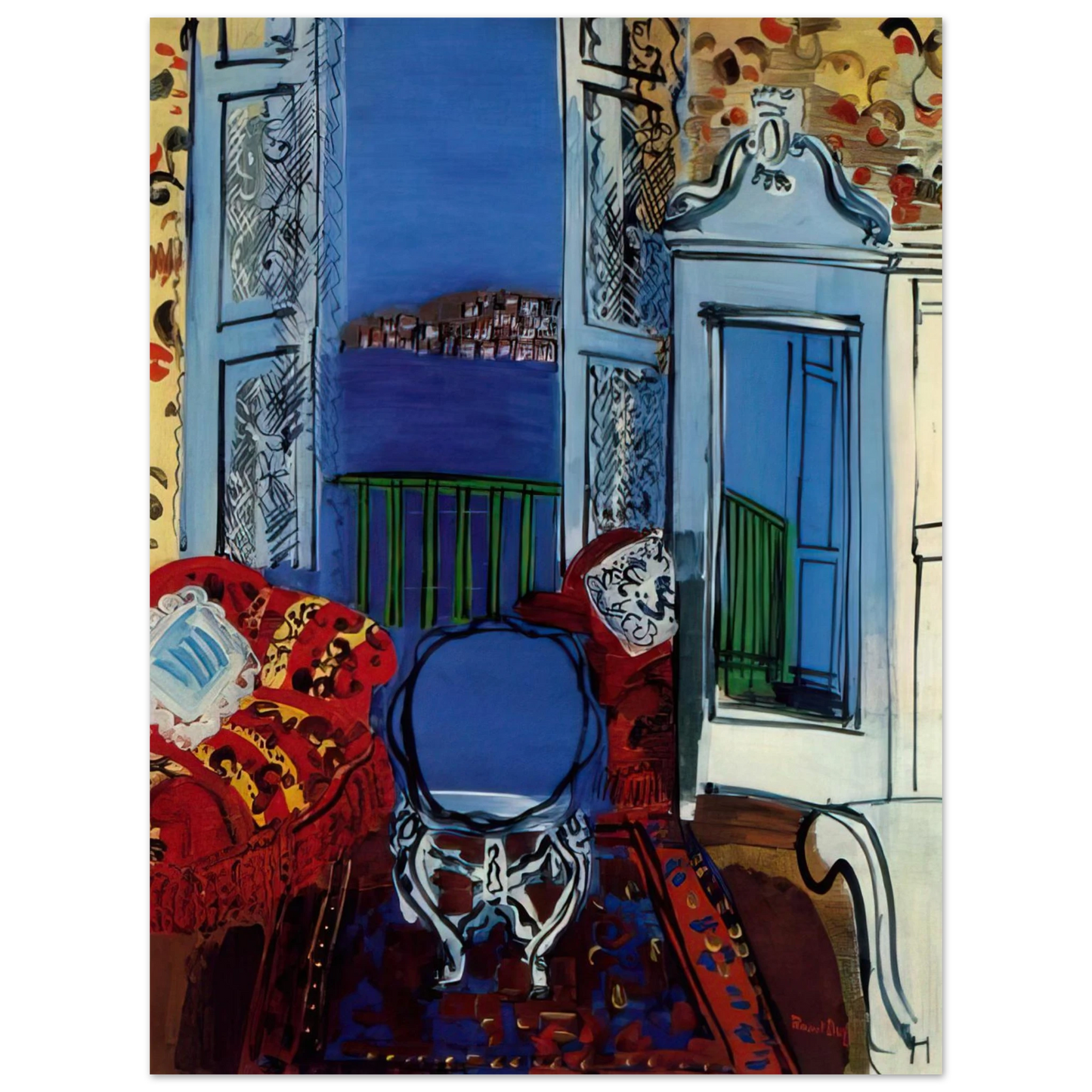Raoul Dufy - OPEN WINDOW 1928  75x100 cm / 30x40inches Fine Art Poster