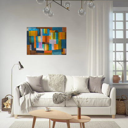 Composition in Orange and Blue-Green - 1957 - Johannes Itten Brushed Aluminum Print - 70x100 cm / 28x40 inches | Johannes Itten Aluminum Print | Johannes Itten Prints