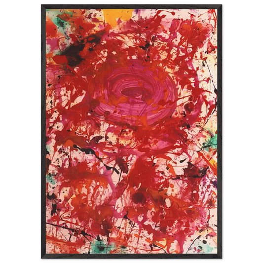 Untitled  SF90-362  - Sam Francis 70x100 cm / 28x40 inches Framed Art Print – Black Wooden Frame