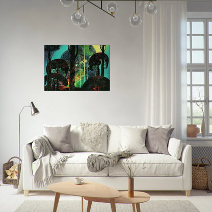 Fired by Sun - Eyvind Earle Brushed Aluminum Print - 70x100 cm / 28x40 inches | Eyvind Earle Aluminum Print | Eyvind Earle Prints
