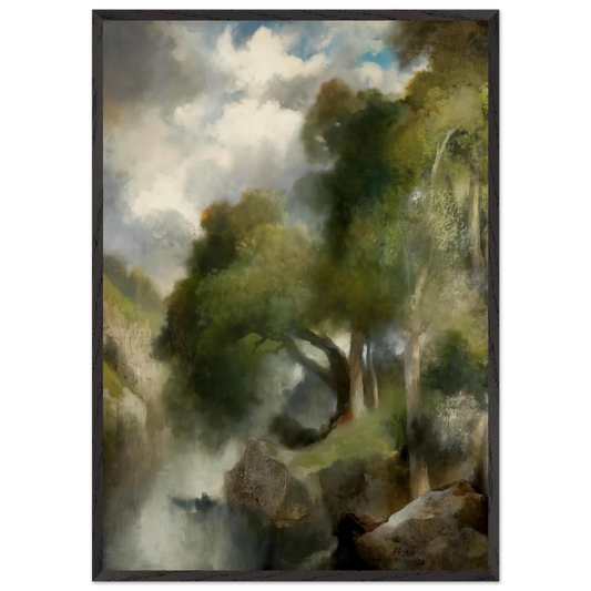 California landscape N2 - Thomas Moran 70x100 cm / 28x40 inches Framed Art Print – Black Wooden Frame