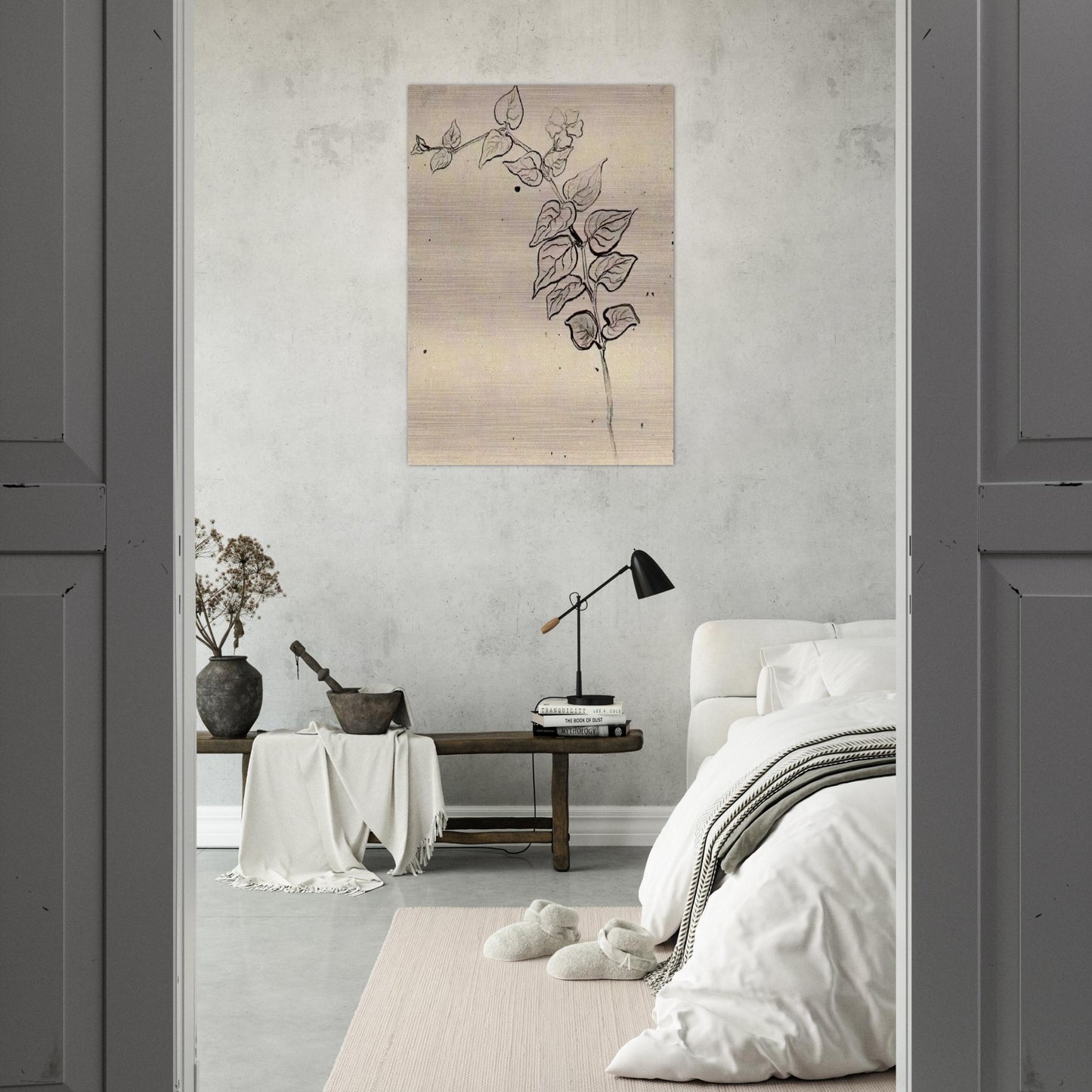 Branch with Leaves - Vincent van Gogh Brushed Aluminum Print - 70x100 cm / 28x40 inches | Vincent van Gogh Aluminum Print | Vincent van Gogh Prints