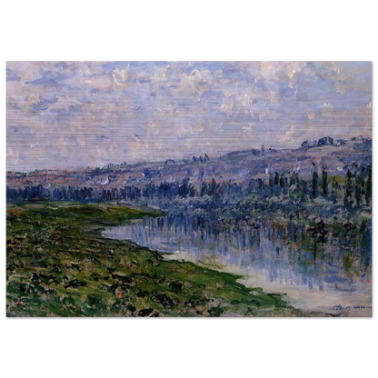 The Seine and the Chaantemesle Hills - claude monet Brushed Aluminum Print - 70x100 cm / 28x40 inches | claude monet Aluminum Print | claude monet Prints