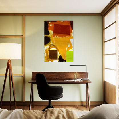 Abstract Painting with Boxes 2 - 1963 - Ronnie Landfield Brushed Aluminum Print - 70x100 cm / 28x40 inches | Ronnie Landfield Aluminum Print | Ronnie Landfield Prints