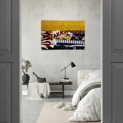 TAKKA TAKKA 1962 - Roy Lichtenstein Brushed Aluminum Print - 70x100 cm / 28x40 inches | Roy Lichtenstein Aluminum Print | Roy Lichtenstein Prints