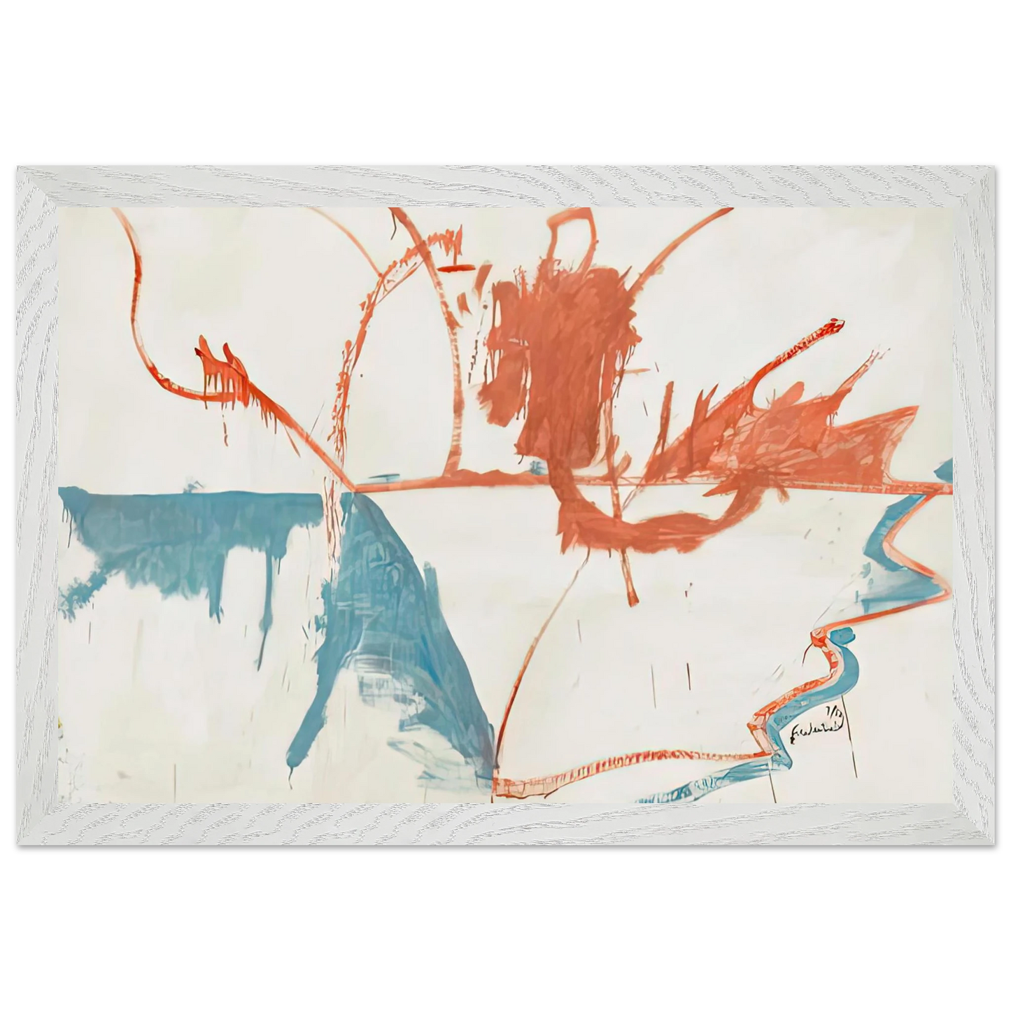 Helen Frankenthaler - French Horizon, 1958- Wall Art - 30x40 cm / 12x16 inches - Premium Wooden Framed Poster With Fine Art Paper-canvas - Black frame