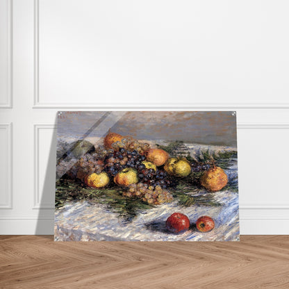 Still Life with Pears and Grapes - claude monet Acrylic Print - 70x100 cm / 28x40″ inches