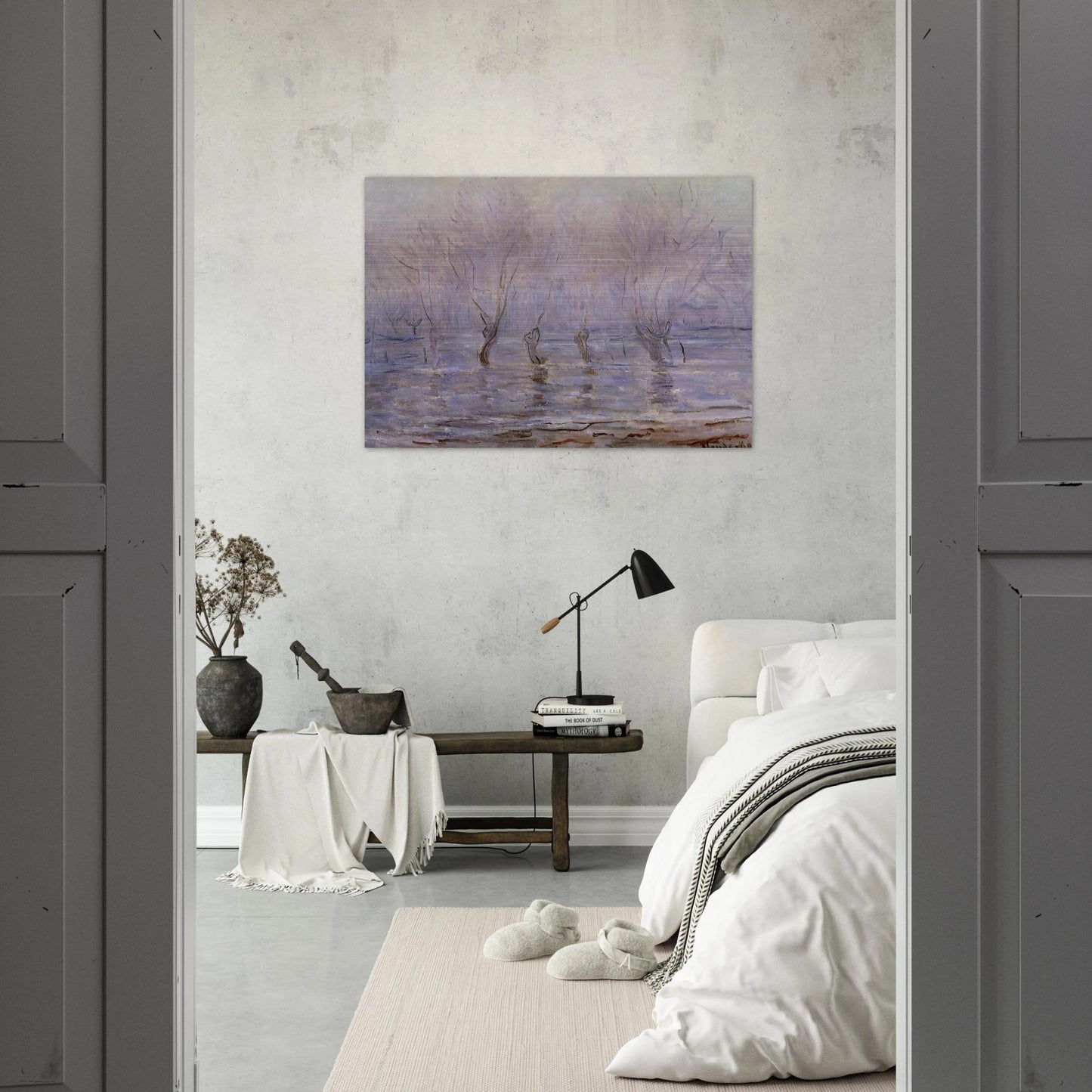 Flood at Giverny - claude monet Brushed Aluminum Print - 70x100 cm / 28x40 inches | claude monet Aluminum Print | claude monet Prints