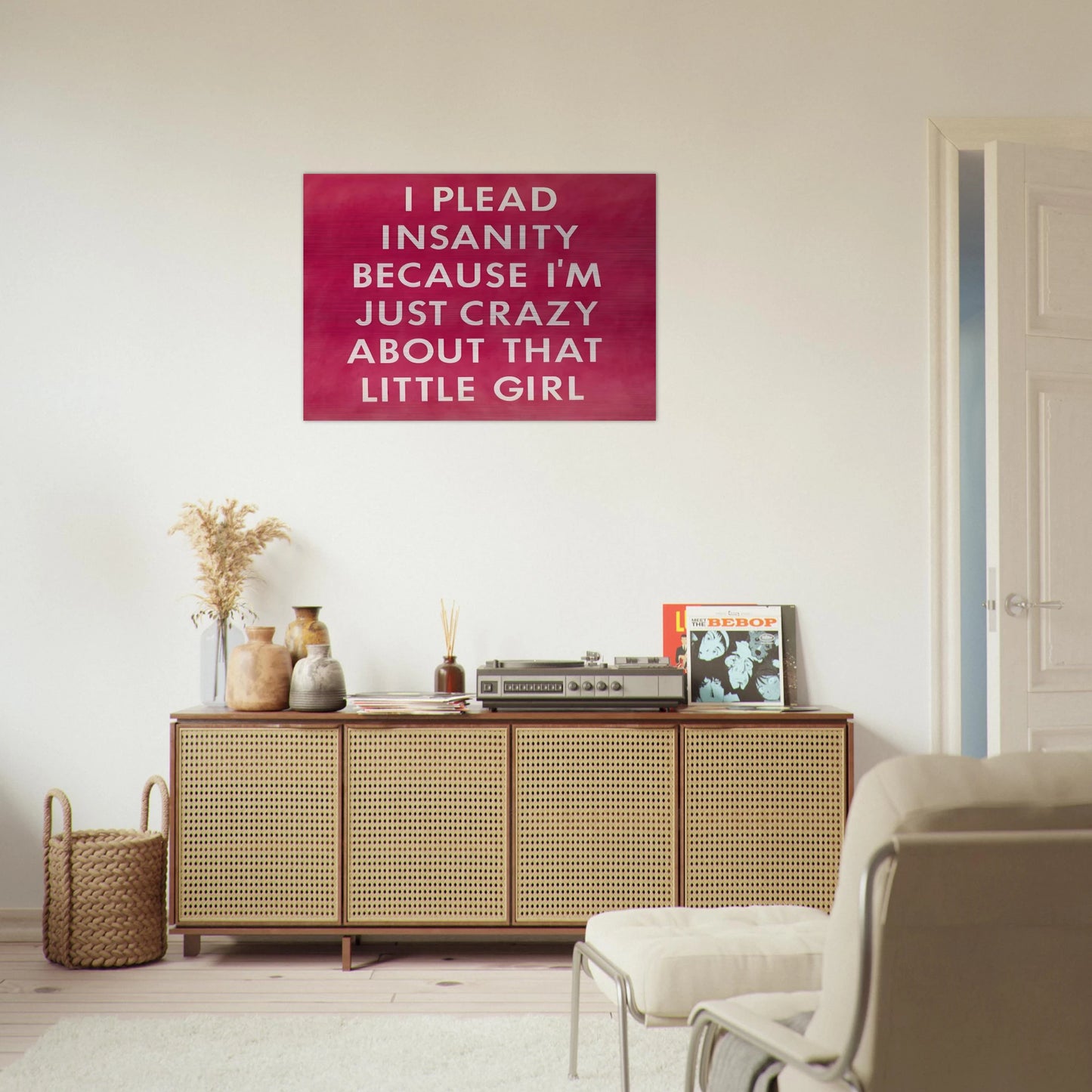 I PLEAD INSANITY BECAUSE I M JUST CRAZY ABOUT THAT GIRL 1976 - Edward Ruscha Brushed Aluminum Print - 70x100 cm / 28x40 inches | Edward Ruscha Aluminum Print | Edward Ruscha Prints