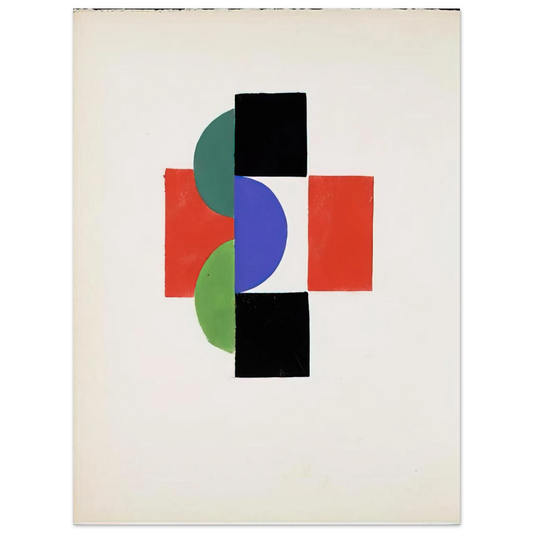 Sonia Delaunay - UNTITLED GOUACHE ILLUSTRATION FOR TRISTAN TZARA S LE FRUIT PERMIS 1956  75x100 cm / 30x40inches Fine Art Poster