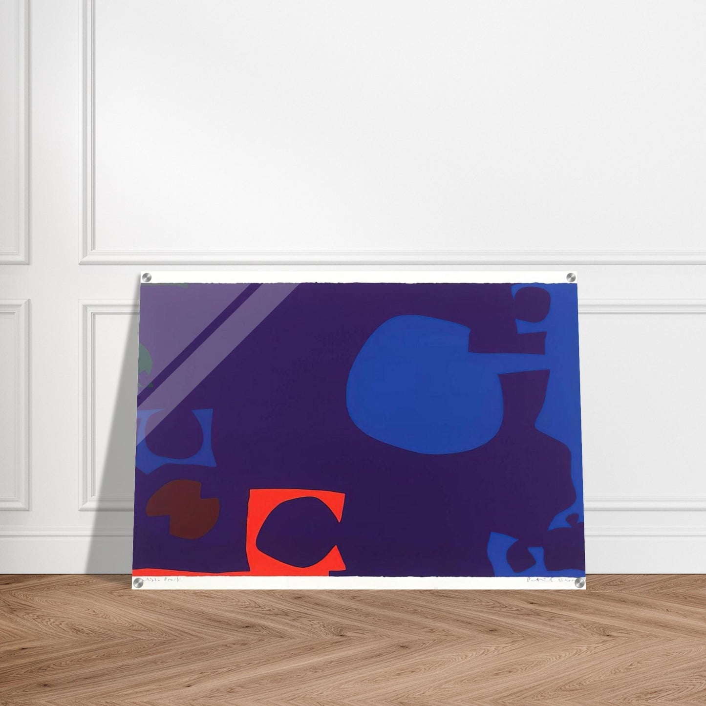 Blue and Deep Violet with Orange, Brown and Green - 1970 - Patrick Heron Acrylic Print - 70x100 cm / 28x40″ inches | Patrick Heron Wall Art | Patrick Heron Prints