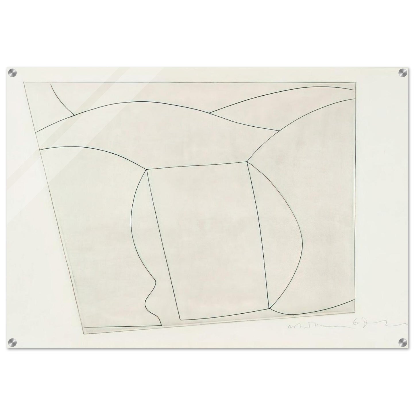 3 forms in a landscape - 1967 - Ben Nicholson Acrylic Print - 70x100 cm / 28x40″ inches