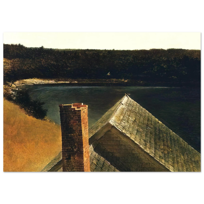 Andrew Wyeth - END OF OLSONS Wall Art - 30x40 cm / 12x16 inches - Premium Wooden Framed Poster With Fine Art Paper - Black frame