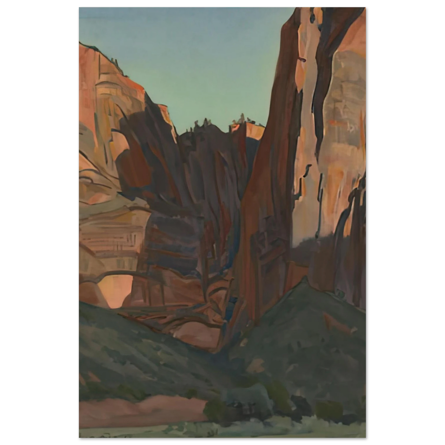 Maynard Dixon - NOTCH IN THE WALL ZION NATIONAL PARK AUGUST 1933 1933 Wall art - 50x70 cm / 20x28 inches - Fine Art Poster-canvas - -