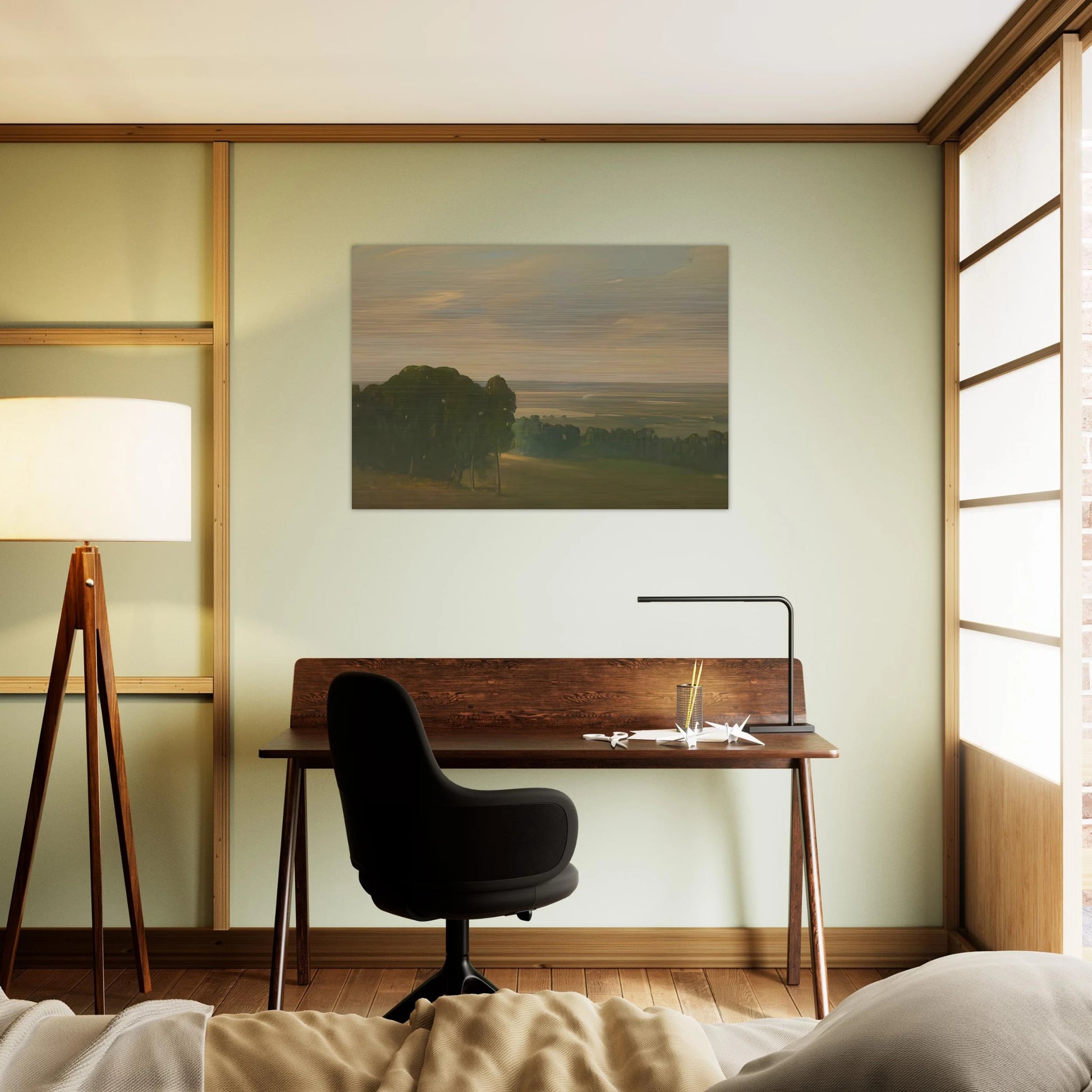 Eucalyptus Grove in a Vast Landscape - Tonalism - Xavier Martinez Brushed Aluminum Print - 70x100 cm / 28x40 inches | Xavier Martinez Aluminum Print | Xavier Martinez Prints