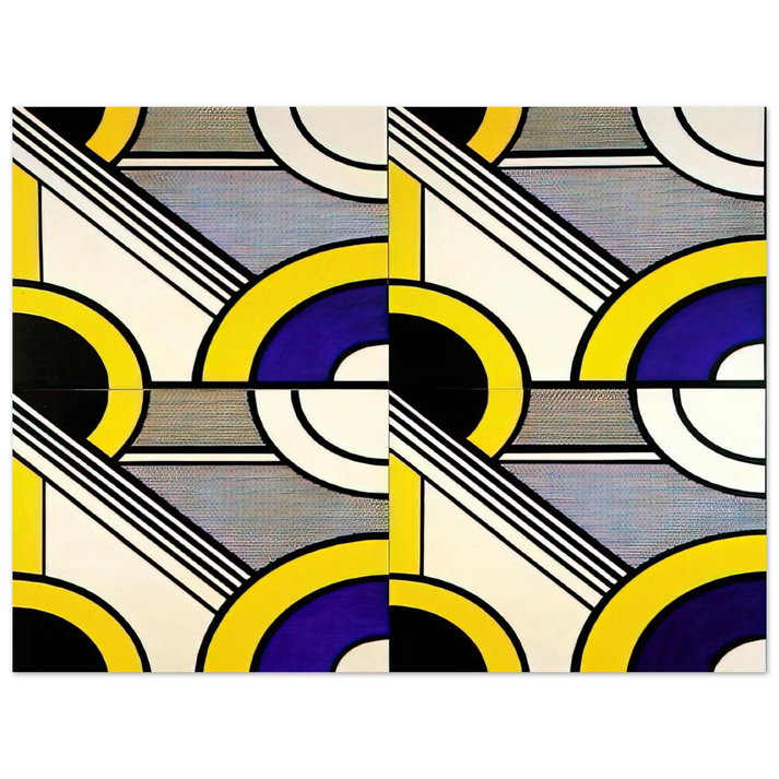 Roy Lichtenstein - MODULAR PAINTING WITH FOUR PANELS 1 1969  75x100 cm / 30x40inches Fine Art Poster