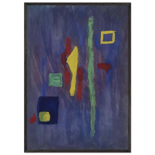 Untitled  Red Yellow and Green Forms on a Purple Ground  - Barnett Newman 70x100 cm / 28x40 inches Framed Art Print – Black Wooden Frame