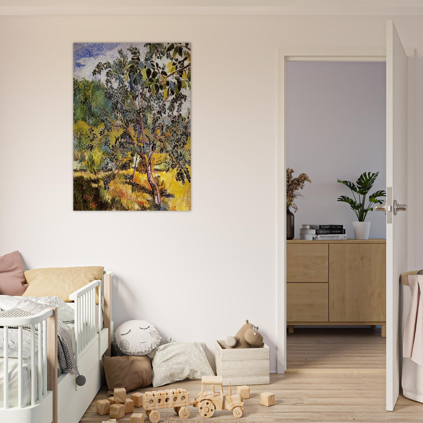 Corner of a garden Sun - Post-Impressionism - Natalia Goncharova Brushed Aluminum Print - 70x100 cm / 28x40 inches | Natalia Goncharova Aluminum Print | Natalia Goncharova Prints